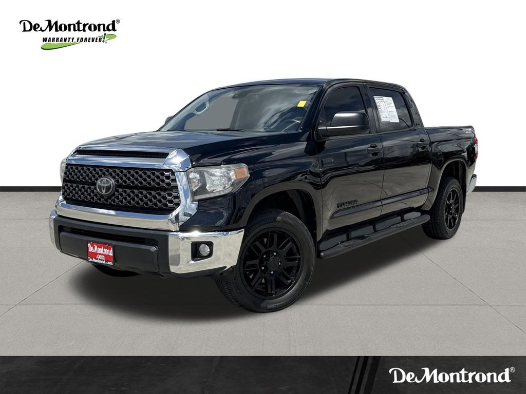Midnight Black Metallic 2021 Toyota Tundra SR5 CrewMax 4WD Pickup Truck Four-Wheel Drive 6-Speed Automatic
