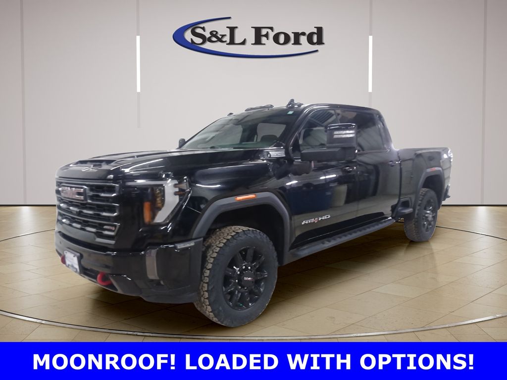 Onyx Black 2024 GMC Sierra 2500HD AT4 Crew Cab 4WD Pickup Truck Four-Wheel Drive Automatic