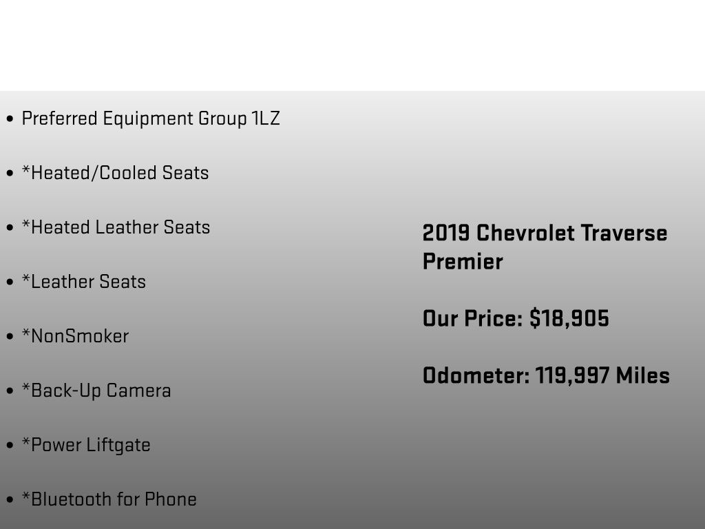 2019 Chevrolet Traverse Premier White at Carlisle Cadillac Buick GMC