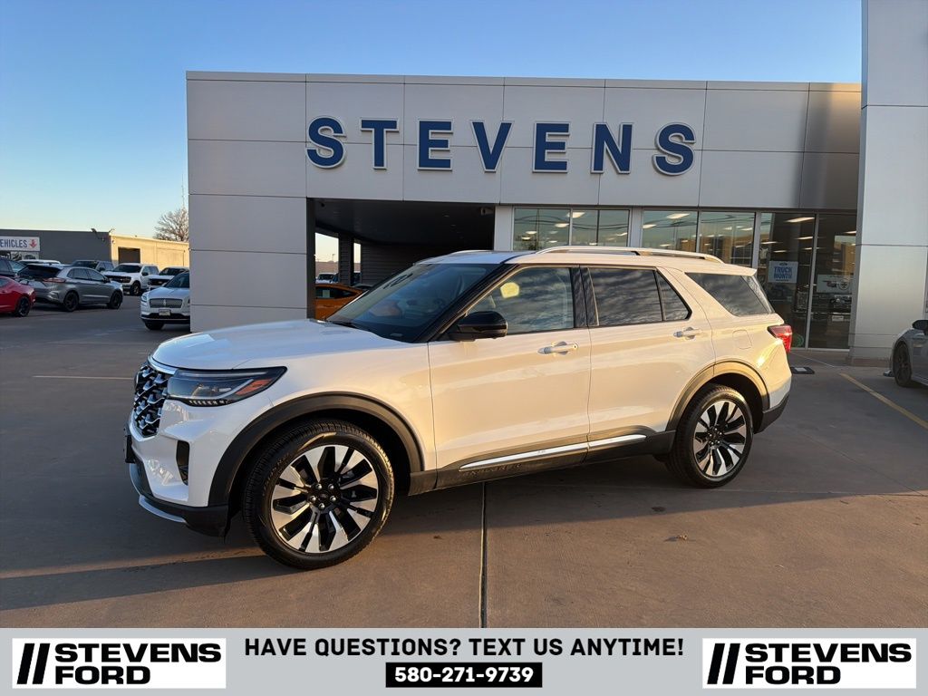 Star White Metallic Tri-Coat 2026 Ford Explorer Platinum AWD SUV / Crossover All-Wheel Drive Automatic