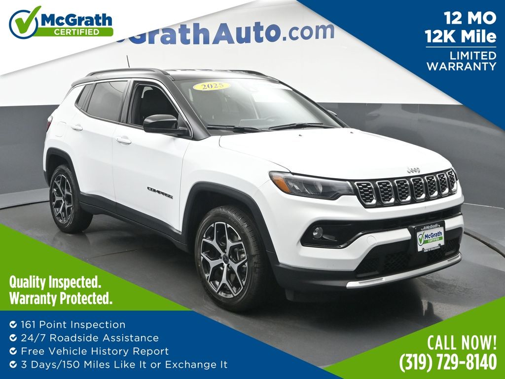 Bright White Clearcoat 2025 Jeep Compass SUV / Crossover Four-Wheel Drive 8-Speed Automatic