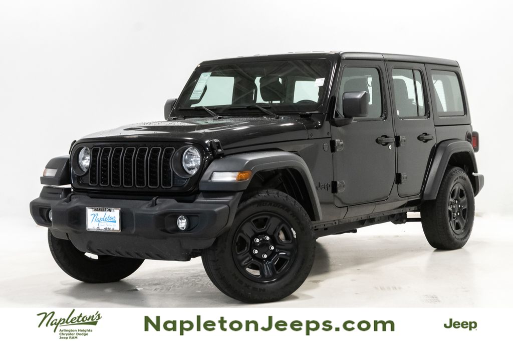 Black Clearcoat 2024 Jeep Wrangler Sport 4-Door 4WD SUV / Crossover Four-Wheel Drive 8-Speed Automatic