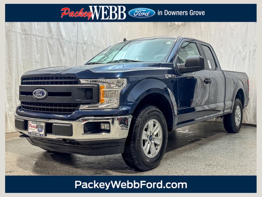 Blue 2020 Ford F-150 Pickup Truck Four-Wheel Drive Automatic