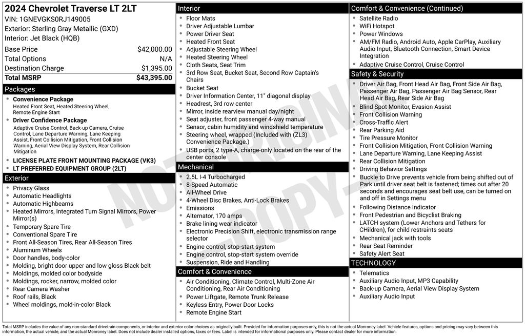 2024 Chevrolet Traverse LT Gray at Carlisle Cadillac Buick GMC