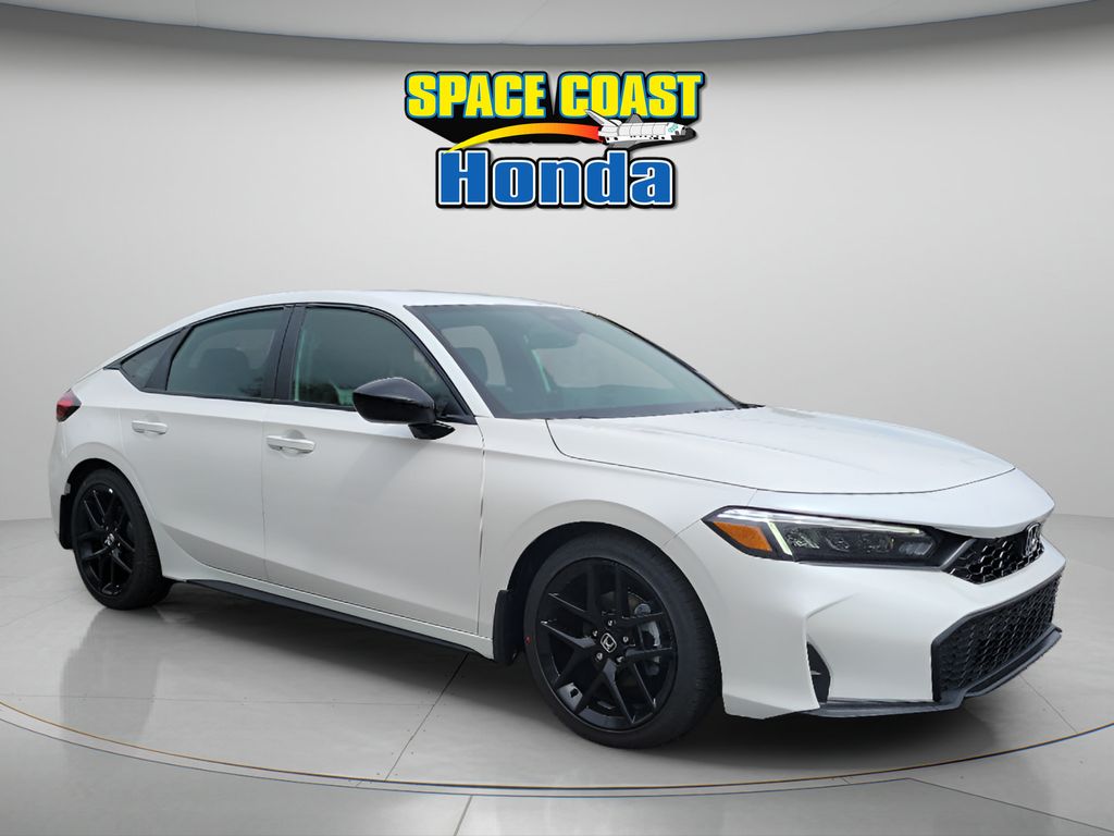 Platinum White 2026 Honda Civic Hatchback Hatchback Front-Wheel Drive Continuously Variable Transmission