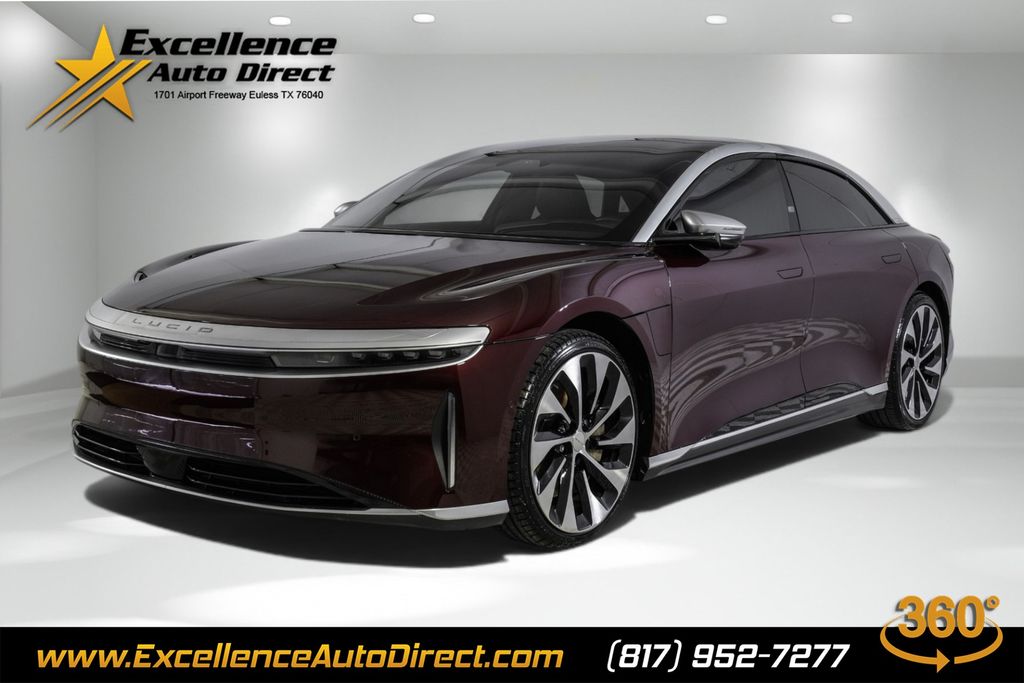 Red (Burgundy) 2022 Lucid Air Sedan All-Wheel Drive 1-Speed Automatic
