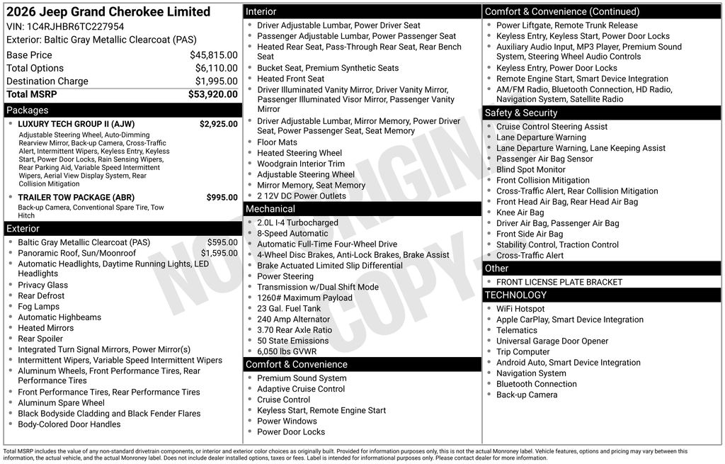 New 2026 Gray Jeep Limited image 4