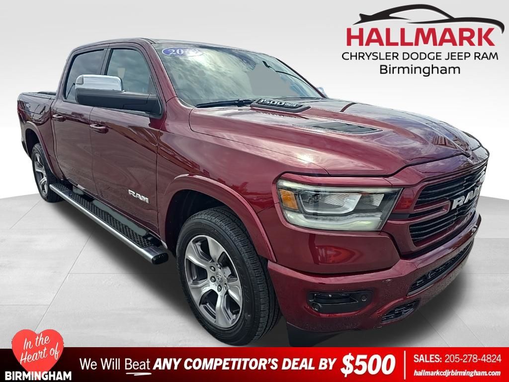 Delmonico Red Pearlcoat 2019 RAM 1500 Laramie Crew Cab 4WD Pickup Truck Four-Wheel Drive 8-Speed Automatic