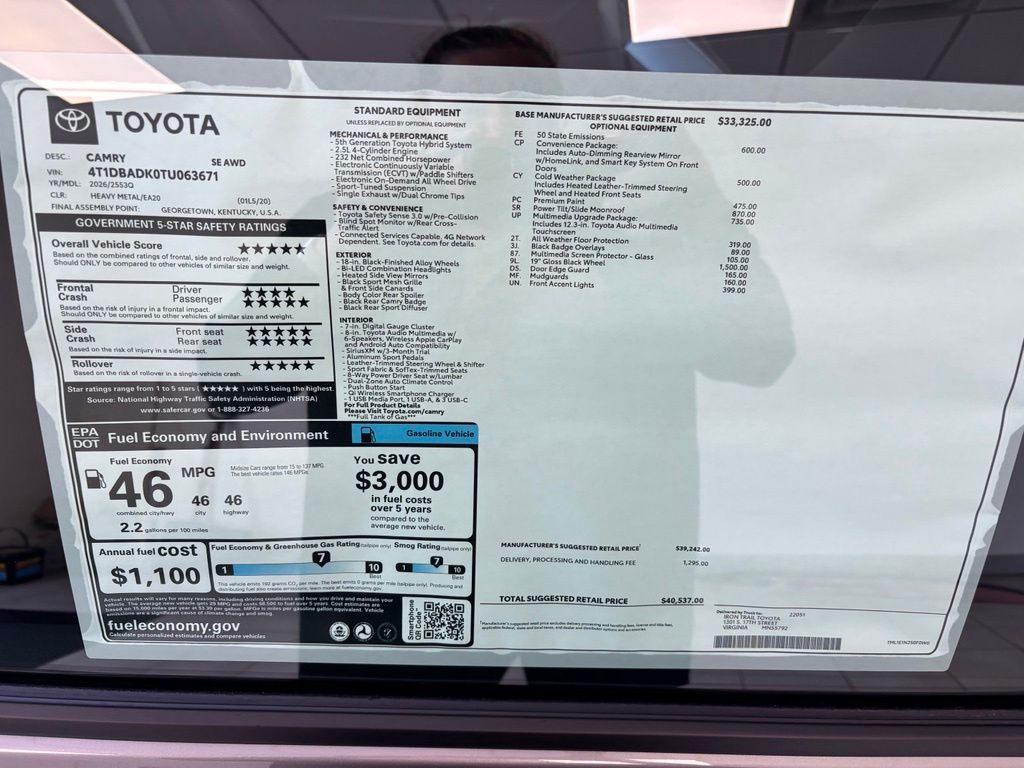 New 2026 Toyota Camry Sedan