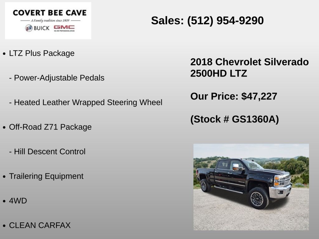 Used Car 2018 Chevrolet Silverado 2500hd  Ltz For Sale Under $50,000 In Austin, Texas