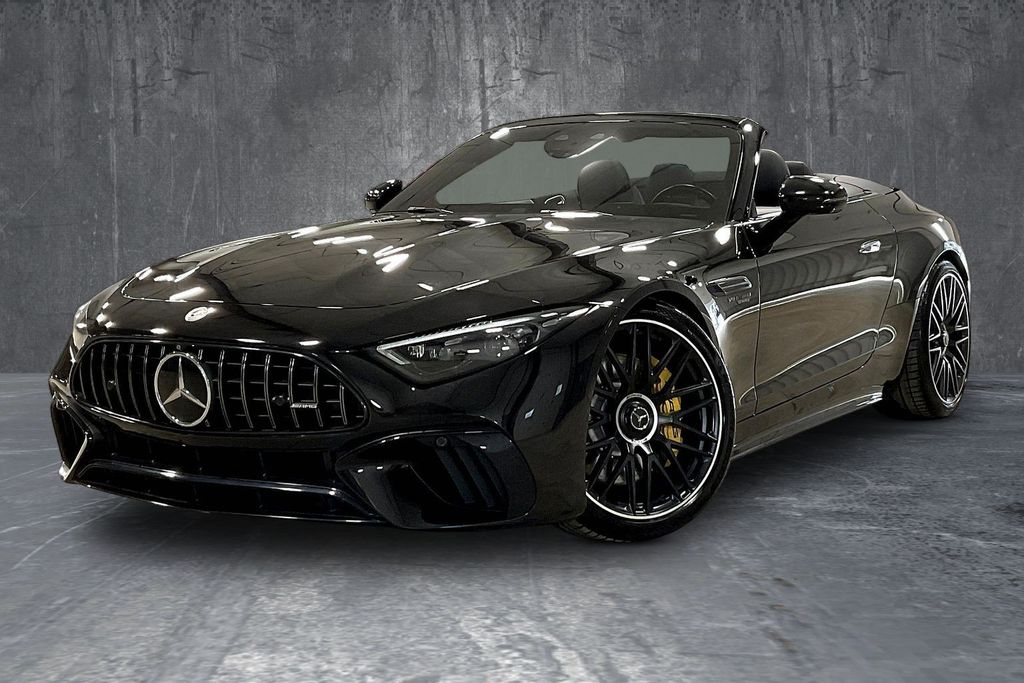 Obsidian Black Metallic 2022 Mercedes-Benz SL-Class SL 55 AMG 4MATIC Convertible All-Wheel Drive 9-Speed Automatic