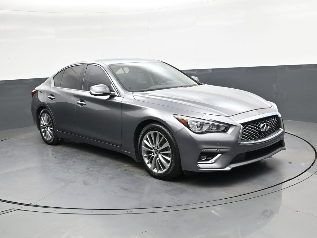 Gray (Graphite Shadow) 2023 INFINITI Q50 Luxe RWD Sedan Rear-Wheel Drive 7-Speed Automatic Overdrive