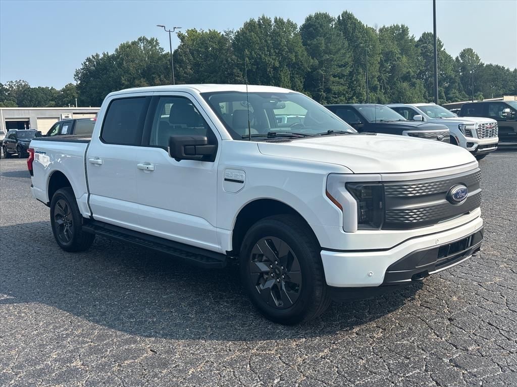 White 2023 Ford F-150 Lightning Pickup Truck All-Wheel Drive Automatic
