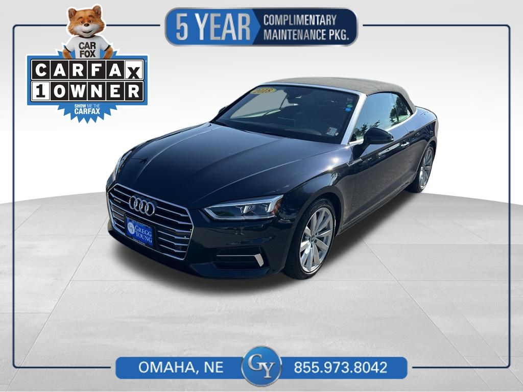 Moonlight Blue Metallic/Black Roof 2018 Audi A5 Convertible All-Wheel Drive 7-Speed Automatic