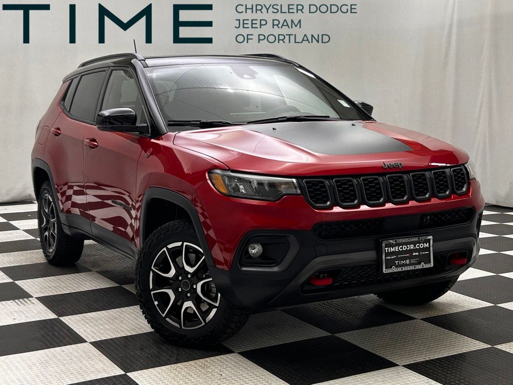 Red Hot Pearlcoat 2025 Jeep Compass SUV / Crossover Four-Wheel Drive 8-Speed Automatic
