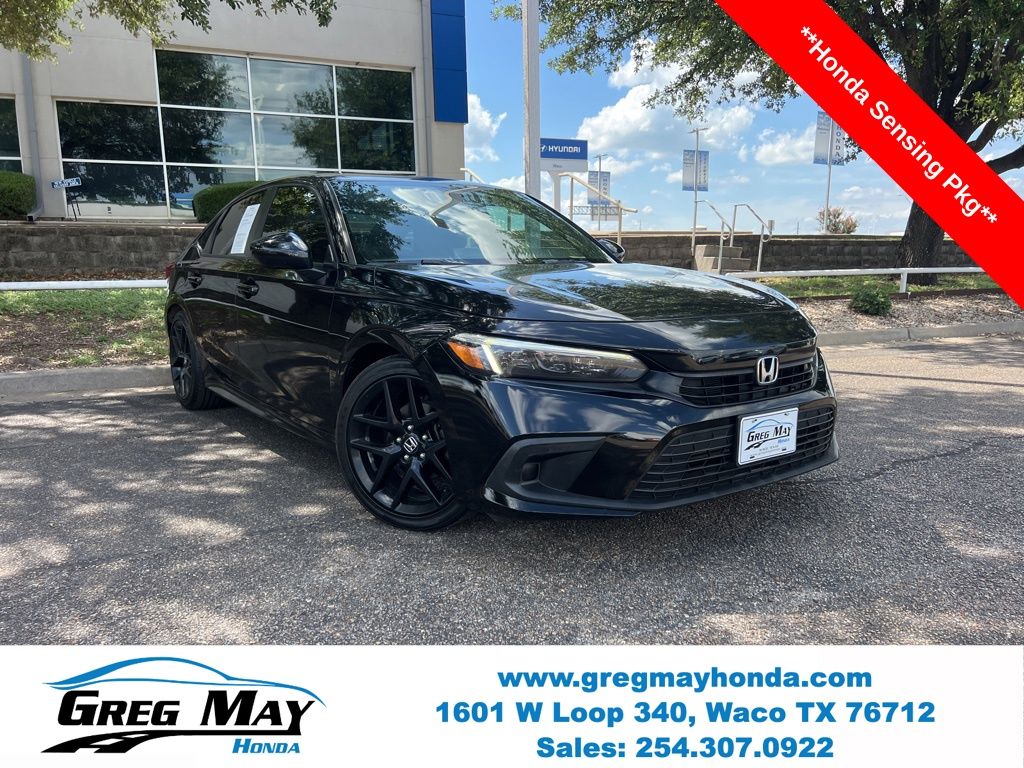 Crystal Black Pearl 2022 Honda Civic Sedan Front-Wheel Drive Continuously Variable Transmission