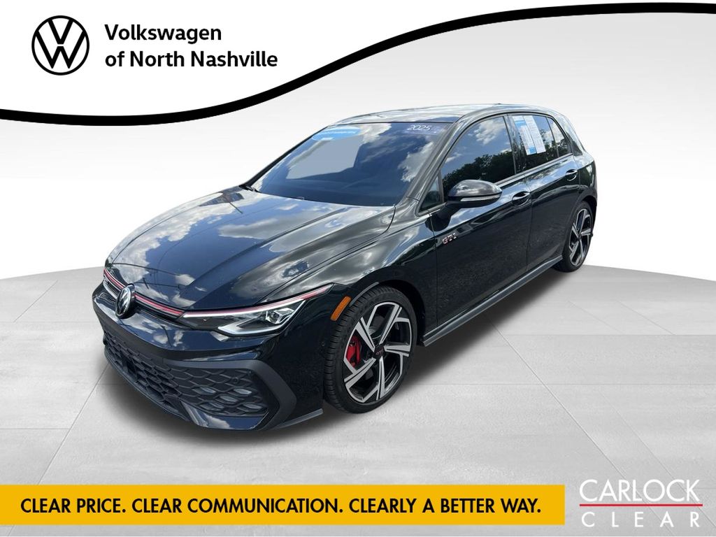 Mythos Black Metallic 2025 Volkswagen Golf GTI Hatchback Front-Wheel Drive 7-Speed Dual Clutch