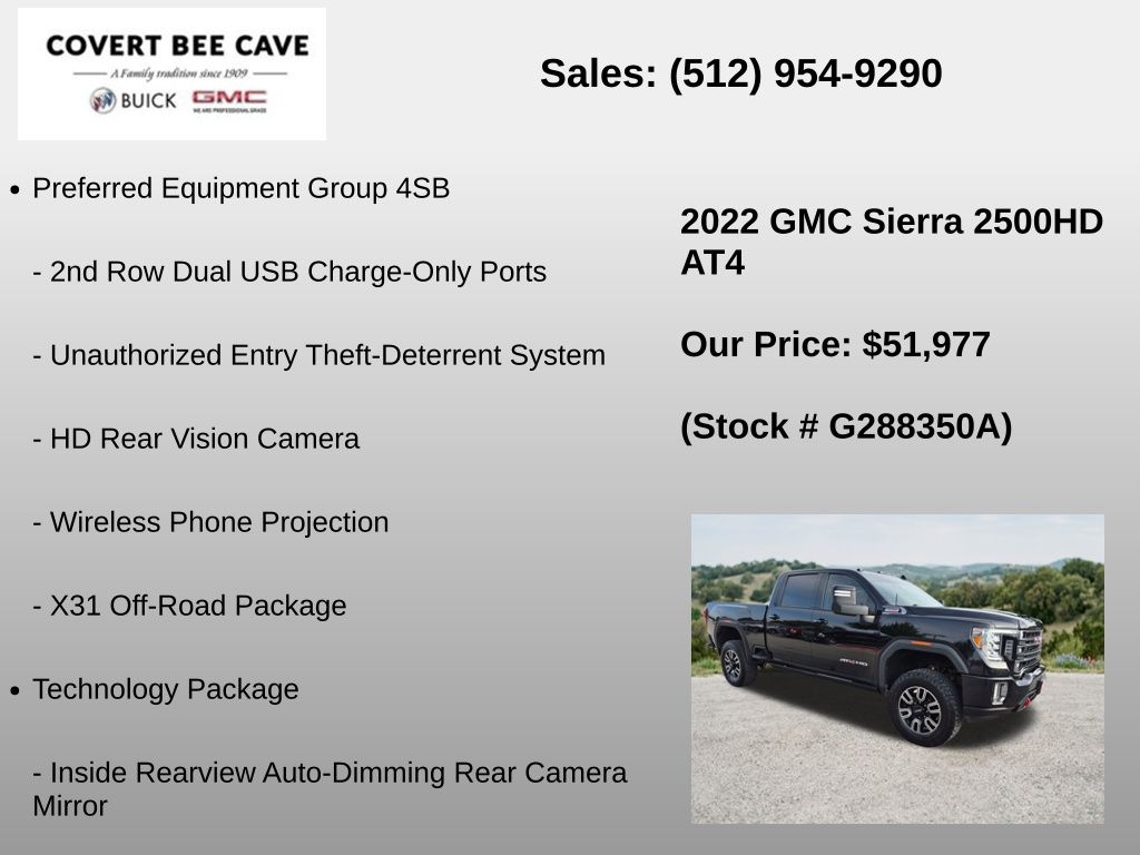 Used Car 2022 Gmc Sierra 2500hd  At4 For Sale Under $60,000 In Austin, Texas