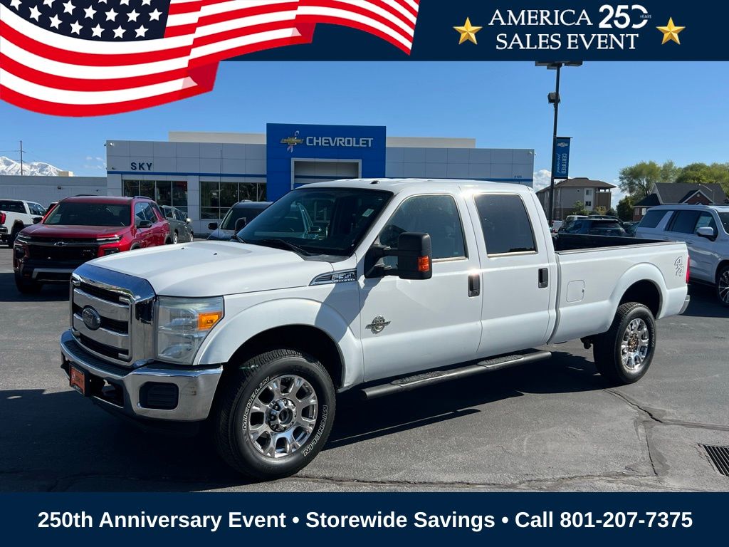 White Platinum Metallic Tri-Coat 2015 Ford F-350 Super Duty Pickup Truck Four-Wheel Drive 6-Speed Automatic