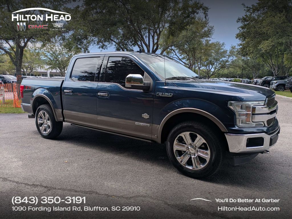 Blue 2018 Ford F-150 Pickup Truck Four-Wheel Drive Automatic