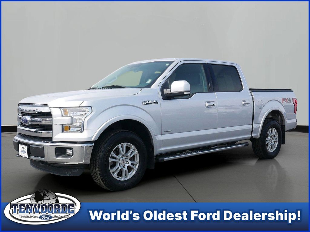 Ingot Silver 2016 Ford F-150 Lariat SuperCrew 4WD Pickup Truck Four-Wheel Drive 6-Speed Automatic