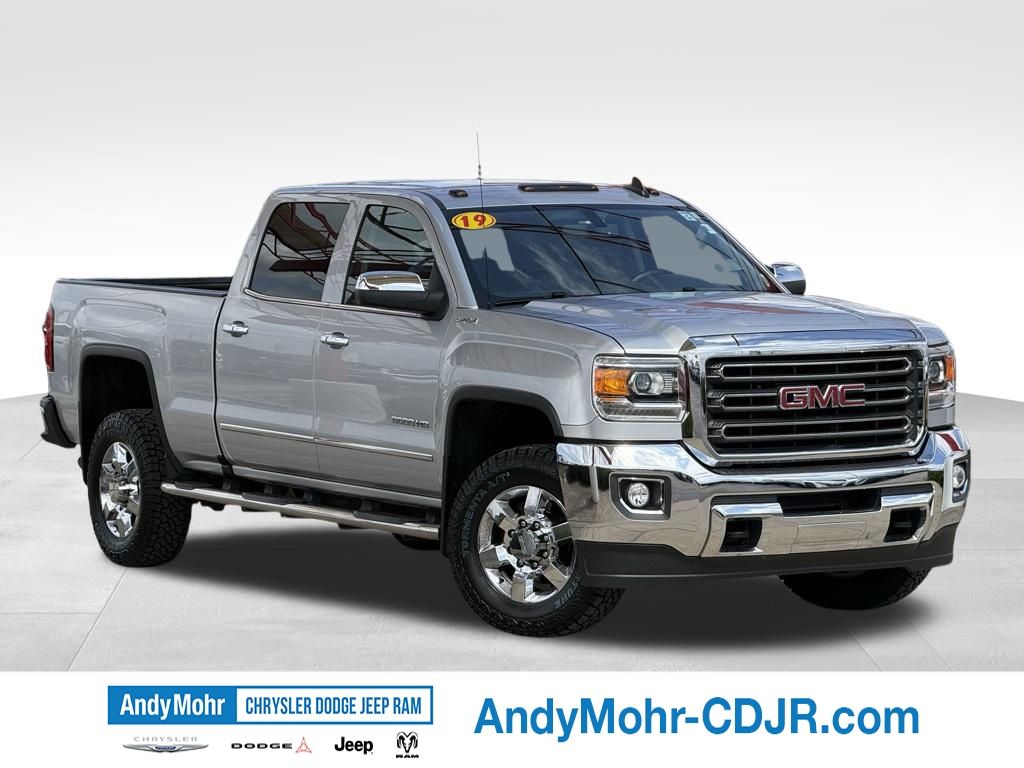 Quicksilver Metallic 2019 GMC Sierra 2500HD SLT Crew Cab 4WD Pickup Truck Four-Wheel Drive 6-Speed Automatic Overdrive
