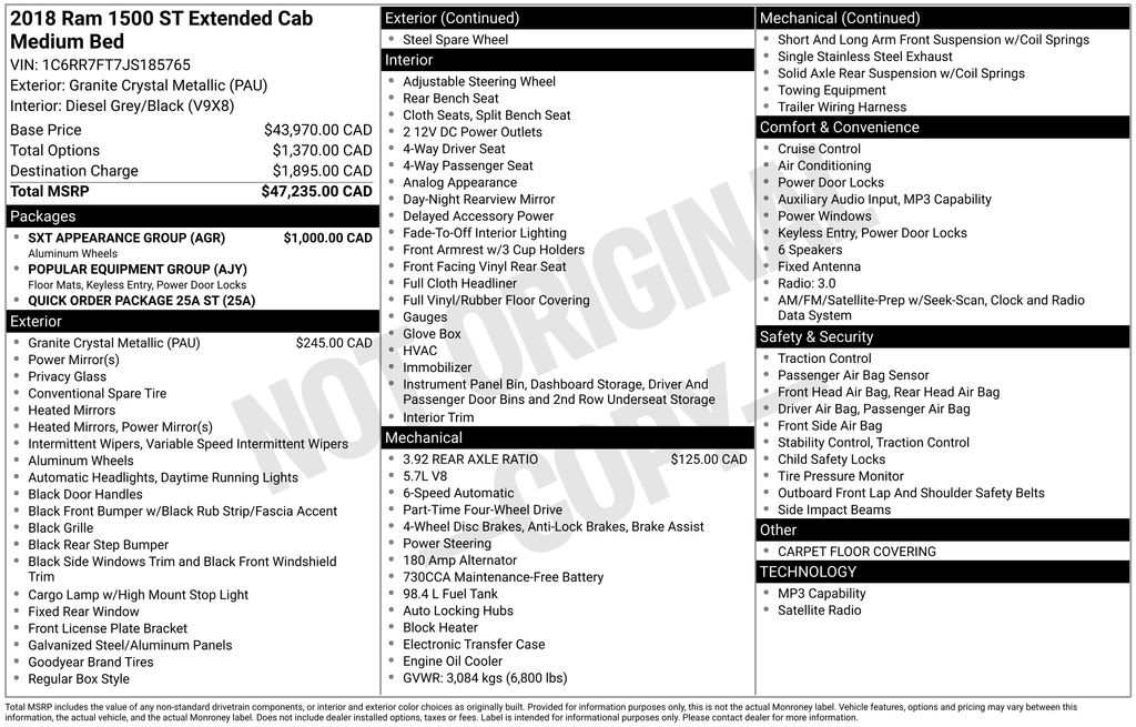 used 2018 Ram 1500 car, priced at $17,900