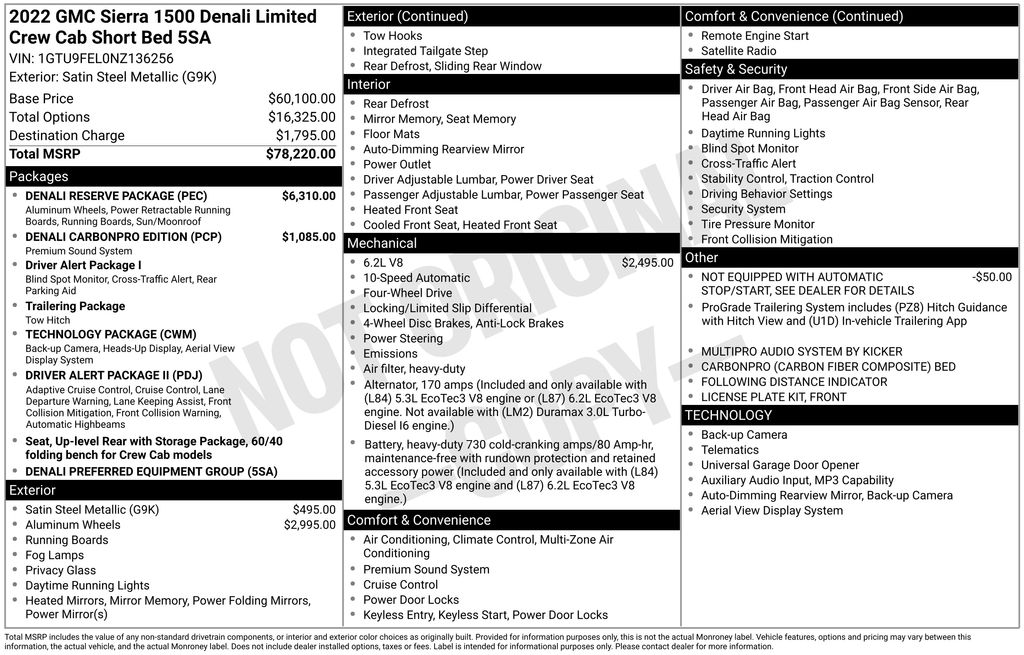 Used Car 2022 Gmc Sierra 1500 Limited  Denali For Sale Under $50,000 In Austin, Texas