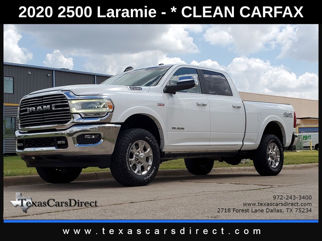 Bright White Clearcoat 2020 RAM 2500 Laramie Crew Cab 4WD Pickup Truck Four-Wheel Drive 8-Speed Automatic
