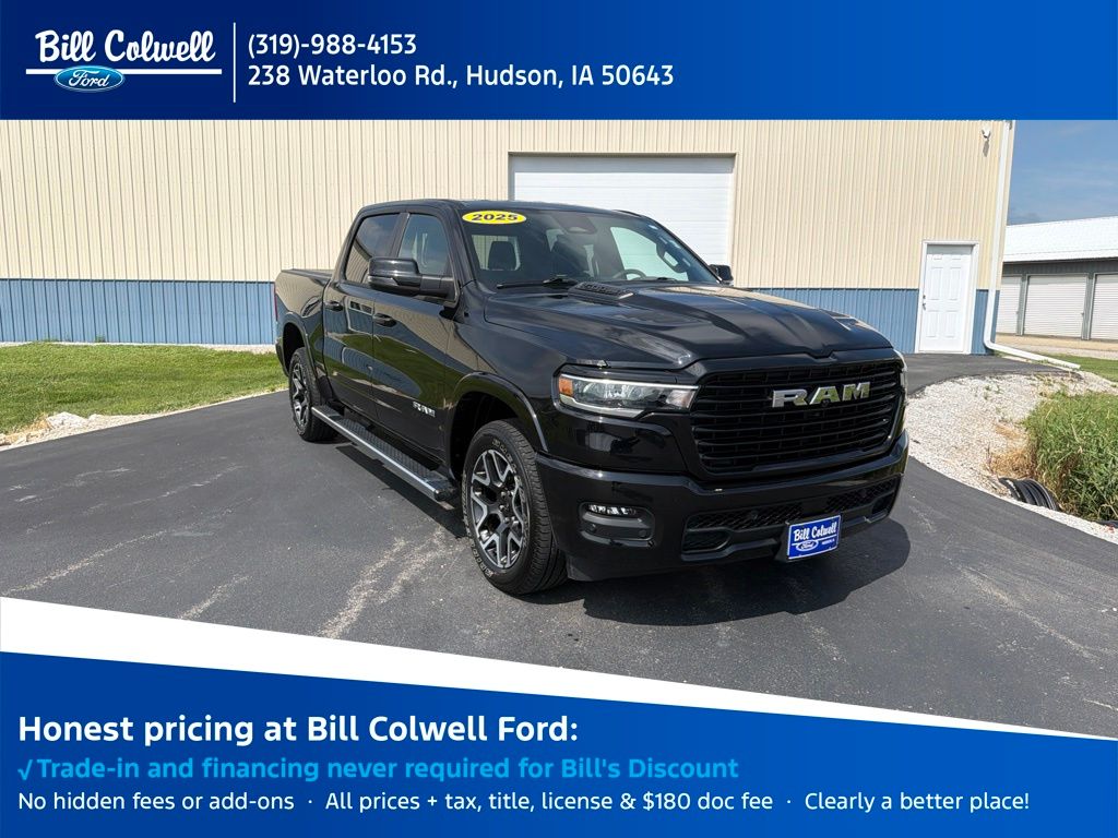 Diamond Black Crystal Pearlcoat 2025 RAM 1500 Pickup Truck Four-Wheel Drive 8-Speed Automatic