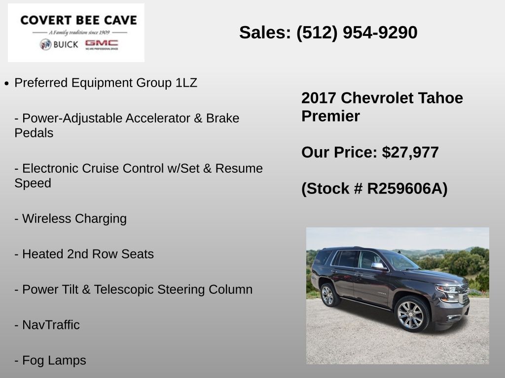 Used Car 2017 Chevrolet Tahoe  Premier For Sale Under $30,000 In Austin, Texas