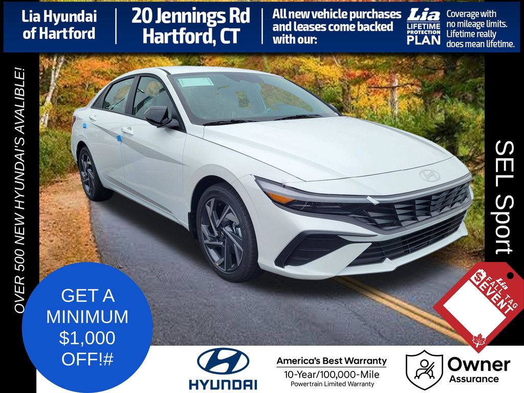Serenity White 2026 Hyundai Elantra Sedan Front-Wheel Drive Continuously Variable Transmission