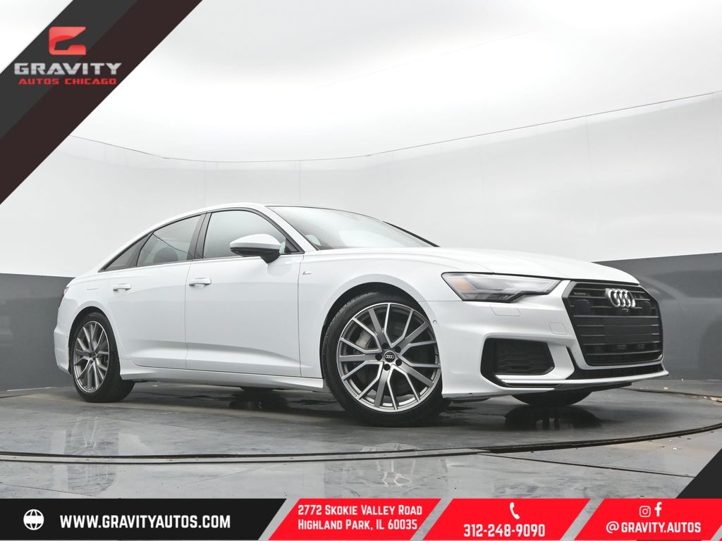 Glacier White Metallic 2023 Audi A6 quattro Prestige 55 TFSI Sedan All-Wheel Drive 7-Speed Automatic