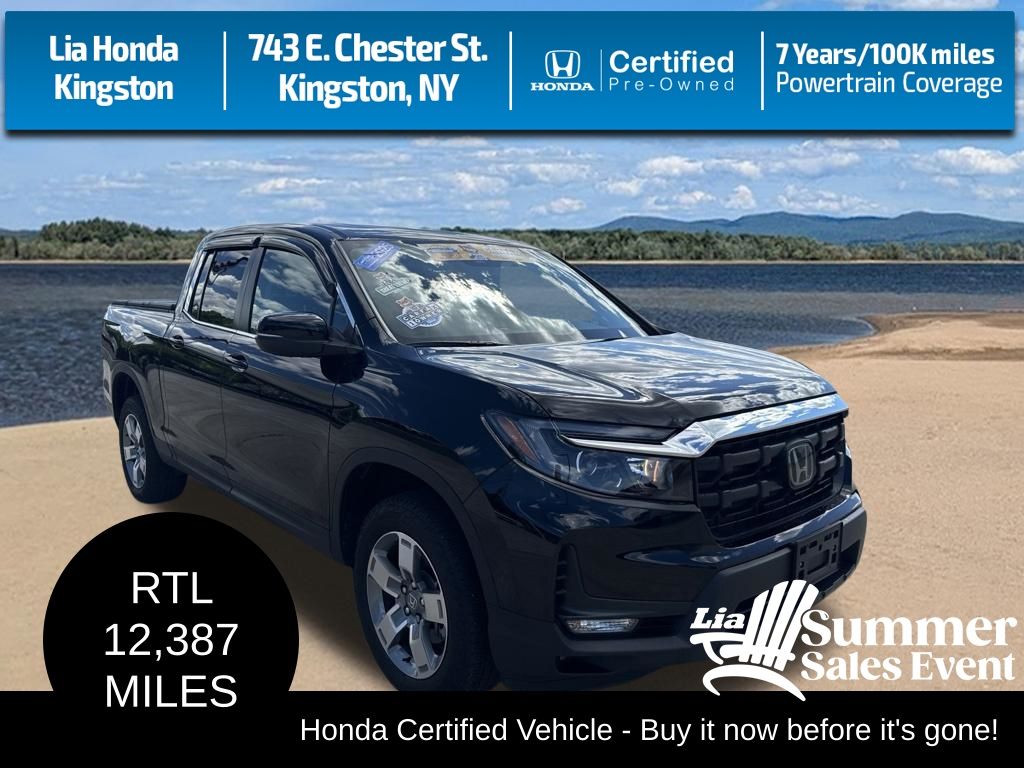 Crystal Black Pearl 2025 Honda Ridgeline Pickup Truck All-Wheel Drive 9-Speed Automatic