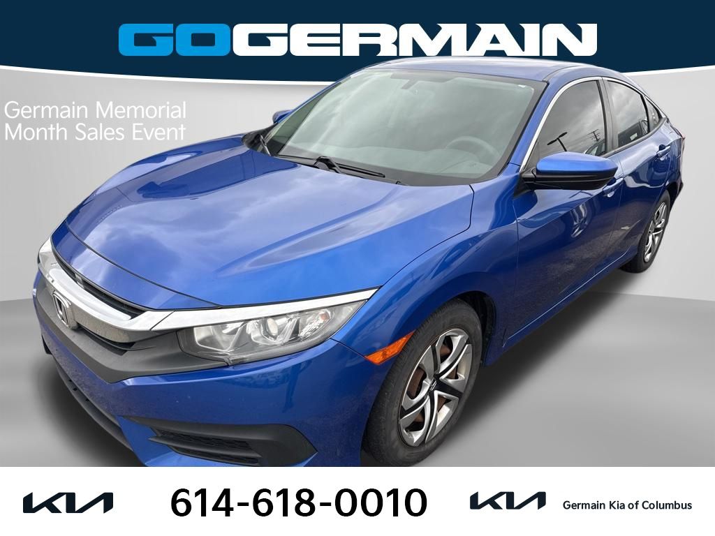 Aegean Blue Metallic 2018 Honda Civic LX Sedan Front-Wheel Drive Continuously Variable Transmission