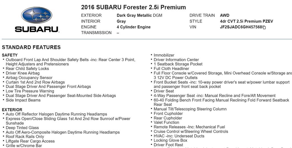 2016 Subaru Forester 2.5i Premium 20