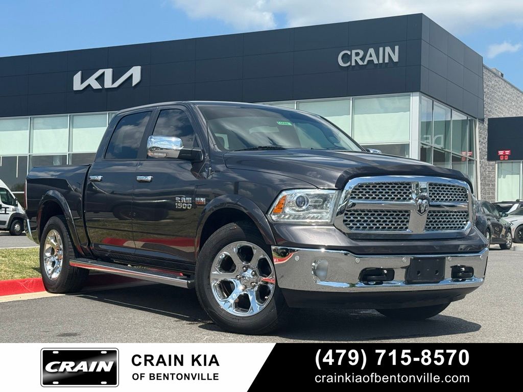 Gray (Granite Crystal Metallic Clearcoat) 2015 RAM 1500 Laramie Crew Cab 4WD Pickup Truck Four-Wheel Drive 8-Speed Automatic