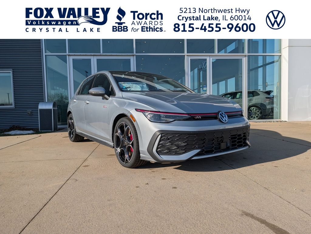 Alpine Silver Metallic 2026 Volkswagen Golf GTI Autobahn FWD Hatchback Front-Wheel Drive 7-Speed Dual Clutch