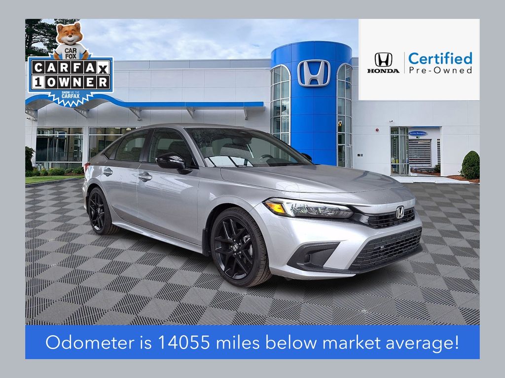 Meteorite Gray Metallic 2024 Honda Civic Sedan Front-Wheel Drive Continuously Variable Transmission