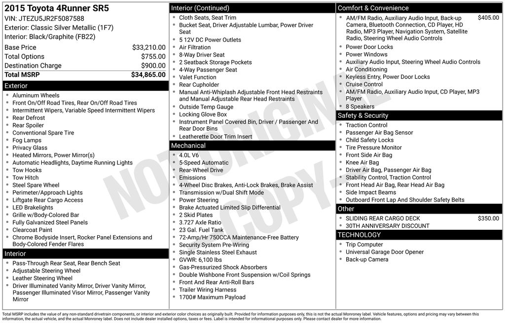 2015 Toyota 4Runner SR5