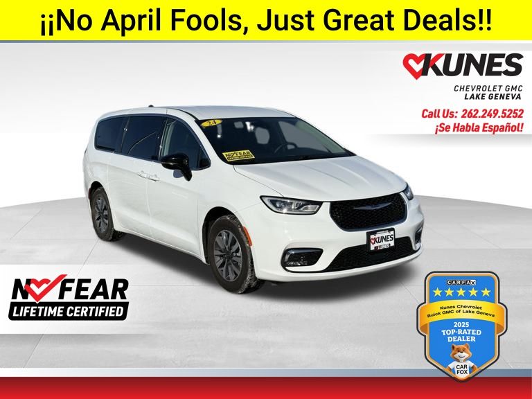 Bright White Clearcoat 2024 Chrysler Pacifica Hybrid Select FWD Minivan Front-Wheel Drive Continuously Variable Transmission