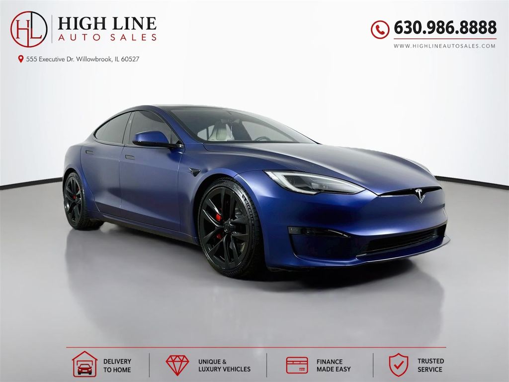 Blue 2024 Tesla Model S Sedan All-Wheel Drive 1-Speed Automatic