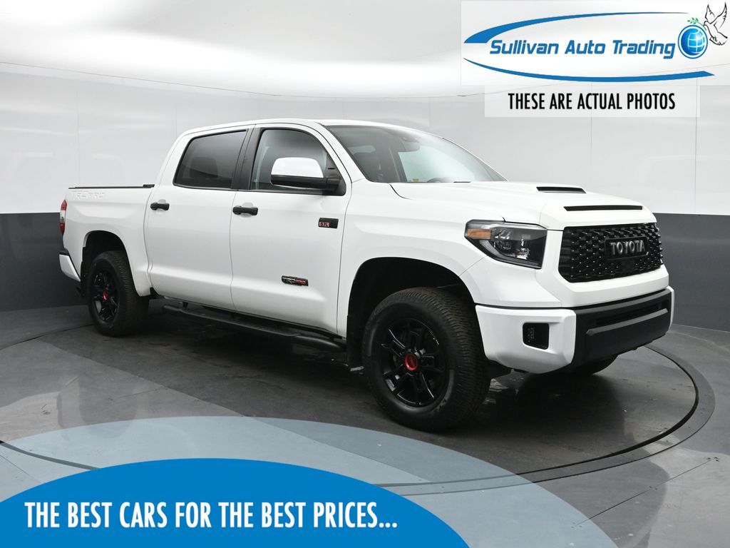 White 2020 Toyota Tundra TRD Pro CrewMax 4WD Pickup Truck Four-Wheel Drive 6-Speed Automatic