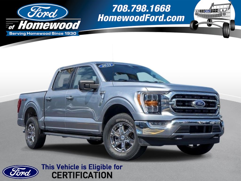 Iconic Silver Metallic 2021 Ford F-150 Pickup Truck Four-Wheel Drive Automatic