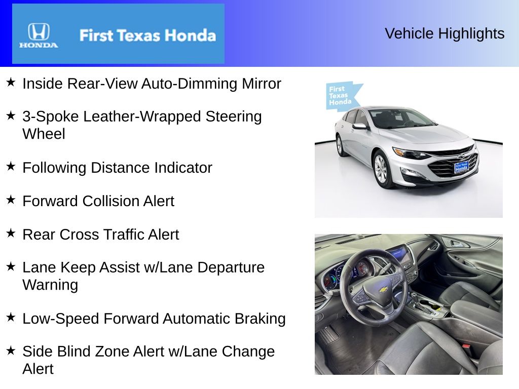 Used Car 2019 Chevrolet Malibu  Hybrid For Sale Under $15,000 In Austin, Texas