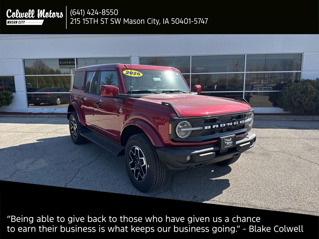 Ruby Red Metallic Tinted Clearcoat 2026 Ford Bronco SUV / Crossover Four-Wheel Drive Automatic