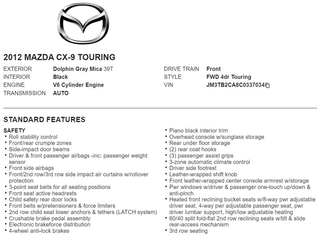 2012 Mazda CX-9 Touring 19