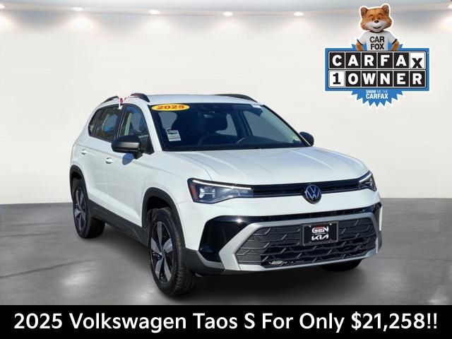 White 2025 Volkswagen Taos S 4Motion SUV / Crossover All-Wheel Drive 8-Speed Automatic