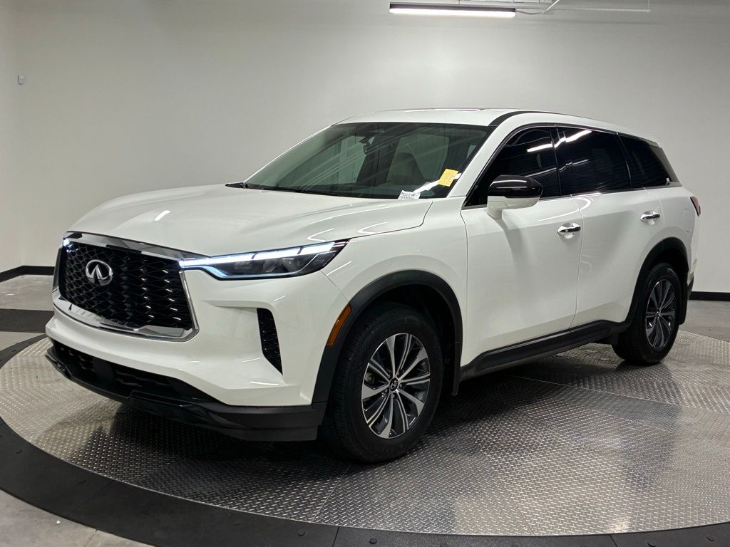 Glacier White 2025 INFINITI QX60 Pure FWD SUV / Crossover Front-Wheel Drive 9-Speed Automatic