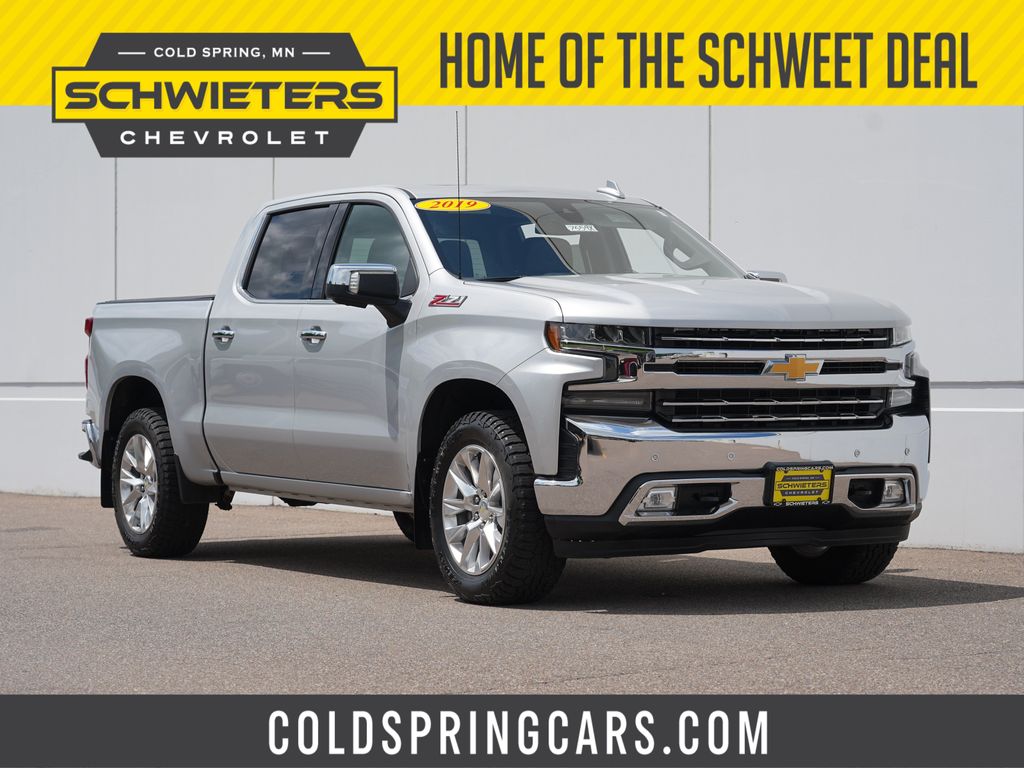 Silver Ice Metallic 2019 Chevrolet Silverado 1500 Pickup Truck Four-Wheel Drive 8-Speed Automatic